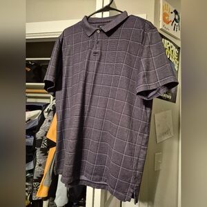 Van Heusen Dark Purple Checkered Polo Shirt